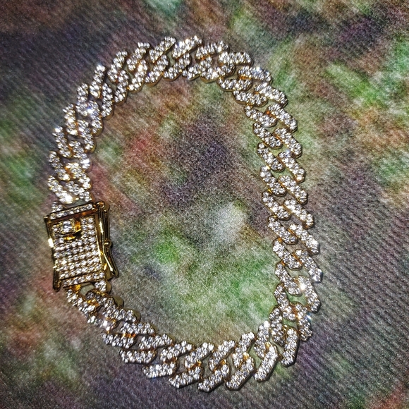 12mm. Electroplated Hip Hop Iced Out Bracelet For Men or Women 9.06 in. - Picture 7 of 11